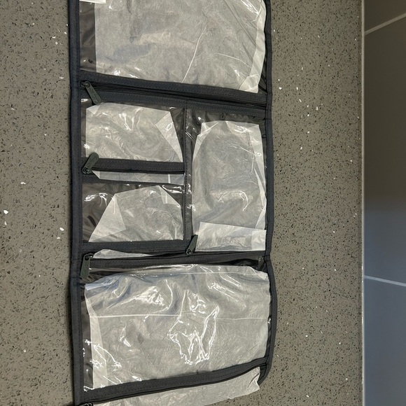 Gray and Pink Foldable Toiletry Bag - Picture 2 of 3